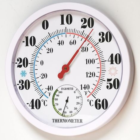 Wetterfestes analoges Thermometer/Hygrometer für drinnen und draußen – Präzise 2-in-1-Messung für Garten, Balkon und Gewächshaus (1/5)