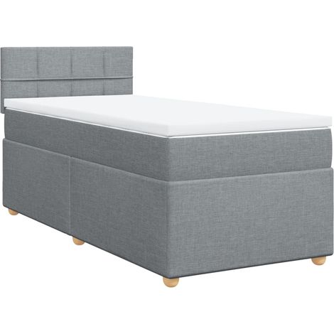 Maison Exclusive - Boxspringbett mit Matratze Hellgrau 90x190 cm (1/5)