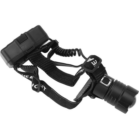 Wiederaufladbare LED-Stirnlampe, 3 Modi, 90° verstellbar, 90.000 Lumen, Zoom, ideal für Camping und Outdoor-Laufen. (1/5)