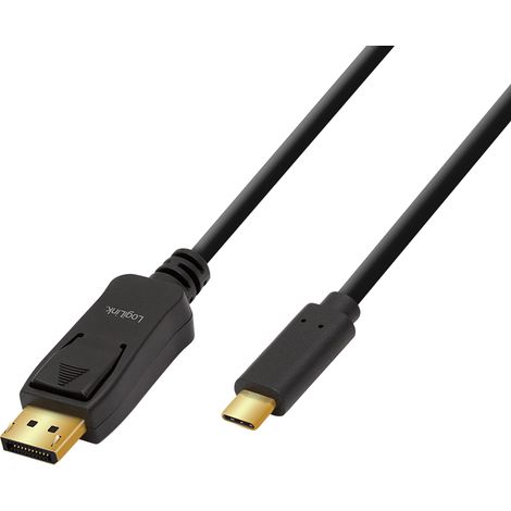 USB 3.2 Gen1 Typ-C auf DP-Kabel, 4K/120 Hz, Schwarz, 1,8 m - LogiLink UA0335 (1/5)