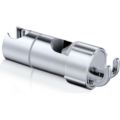 Support Pommeau Douchette, Accroche Douche à Main Ventouse, Fixation Pommeau Douche Mural, Curseur Douche Universel Remplaçable Curseur (16-27mm, Argent)