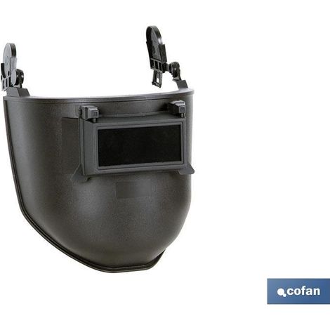 Maschera per saldatura EN166/EN175 adattabile al casco da cantiere realizzata in polipropilene nero (1/4)