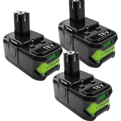 Batterie, capacité 6Ah, Li-ion, compatible avec Ryobi, 3 batterie (1/2)
