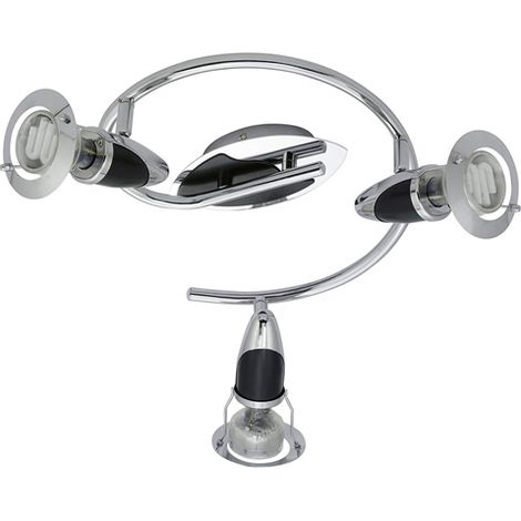 Eglo Barre per faretti, 21 W, Cromo E Nero, 25.5 x 3 x 29.5 cm [Classe di efficienza energetica B]
