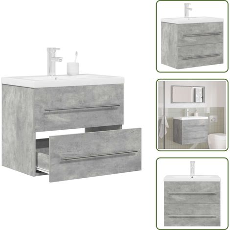 vidaXL Ensemble de meubles de salle de bain 2 pcs gris béton