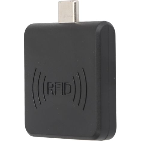 Lecteur de cartes RFID 13,56 MHz Type C sans contact pour téléphones portables sous Windows (noir) (1/5)