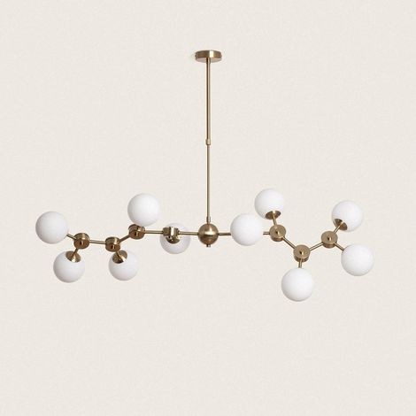 Deckenleuchte Metall und Glas Moonlight Brass Large 10 Spots Gold