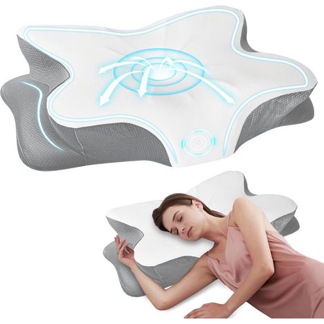 Ergonomisches Schmetterlingskissen aus Memory-Schaum – Nackenstützkissen mit waschbarem Bezug – Hotelqualität – Für Rücken- und Seitenschläfer (1/2)