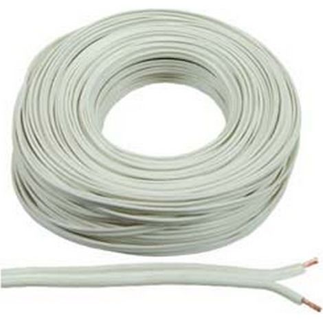 100MT CAVO ELETTRICO BIPOLARE PIATTINA COSTA LARGA BIANCO - 2x mmq.1 colore bianc