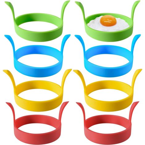 Eierform – 8 Stück – Silikon – Antihaftbeschichtung – Zum Frittieren und für Desserts – Mehrfarbig (1/5)