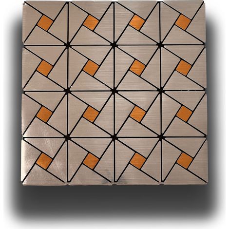 Piastrelle 3D Autoadesive in PET acustiche e isolanti 30x30cm (4mm spessore) TRIANGOLI ORO ARGENTO