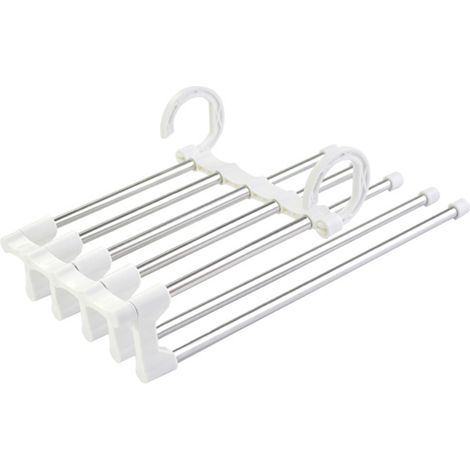 Cintre pantalons pliable/rétractable – Plusieurs niveaux – Noir – Vibrato – Gain de place (1/5)