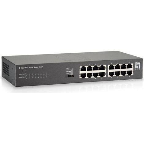 HUB Switch puertos 16 puertos Gigabit Ethernet LEVELONE GEU-1621 (1/3)