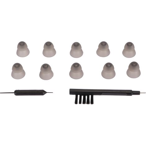 10 pièces Dômes de Remplacement pour Aides Auditives, Double Couche Amplificateur Sonore, Embouts pour Resound Noir S 0.3 pouce (1/5)