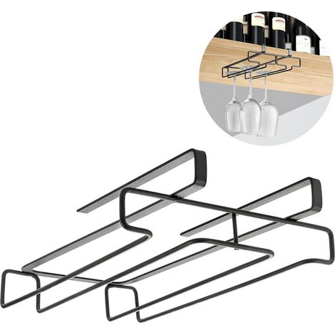 Sous-plateau porte-bagages pour cuisine - Étagère à suspendre pour cuisine, en métal, 21 x 28 x 7 cm, noir (1/5)