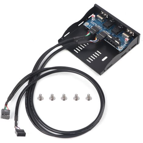 3,5"-Frontblende mit 2 USB 2.0-Anschlüssen und HDAUDIO-Audioanschlüssen für Diskettenlaufwerk (1/5)