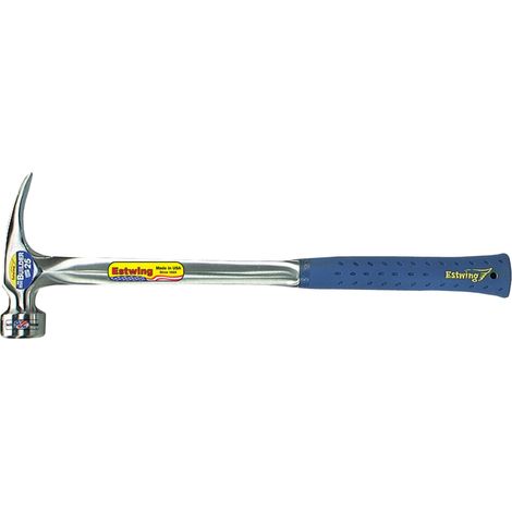 Estwing E3/25SM BIG BLUE Milled Face Straight Framing Hammer, 25oz/700g, 18