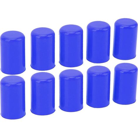 Lot de 10 bouchons en silicone, compatibles avec les embouts universels des tuyaux d'aspiration, diamètre intérieur de 14 mm, bleus. (1/5)