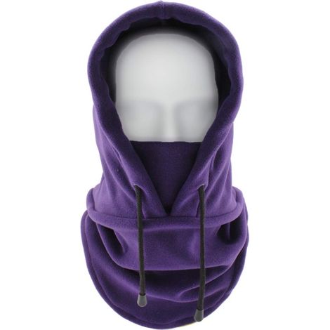 Masque d'hiver - Masque - Masque facial - Cagoule de ski - Bonnet chaud - Unisexe - Polaire - Violet (1/5)