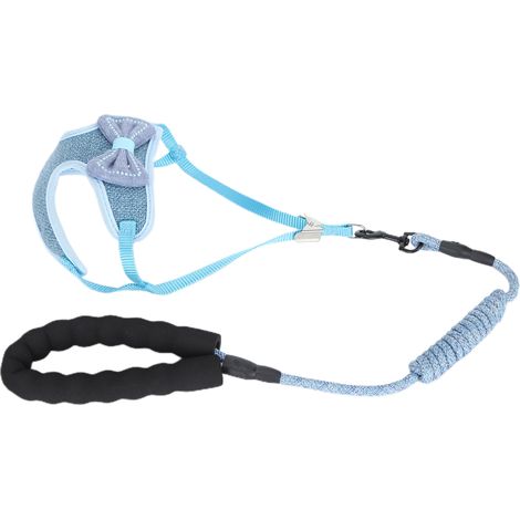 Harnais anti-fugue pour chat avec laisse, gilet anti-fugue pour animaux de compagnie, sangle pour promenade, bleu (1/5)