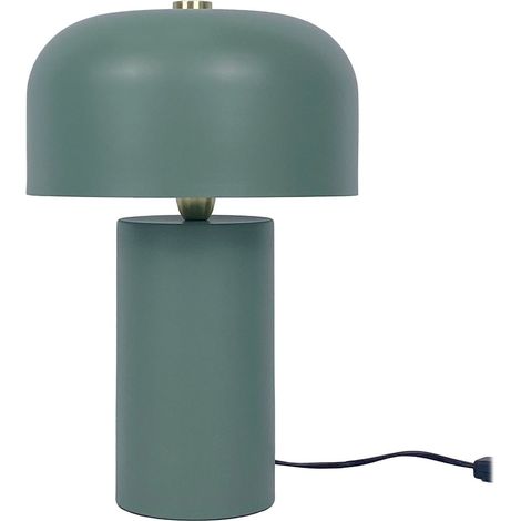Lampada da tavolo a forma di fungo - Design minimalista in metallo, dettagli dorati