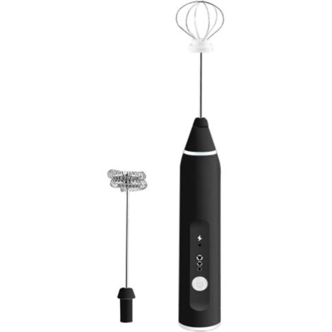 Agitateur automatique – Noir (avec double tête + câble USB) – Mélange efficace pour des préparations onctueuses, facile à utiliser, idéal pour la cuisine. (1/5)