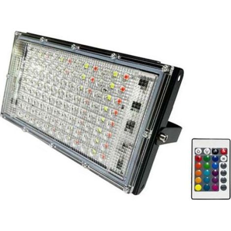 TéLéCommande LED Projecteur RéFlecteur Lampe ÉTanche IP65 Projecteur ExtéRieur Jardin LED RVB Spot 100W Prise UE (1/4)