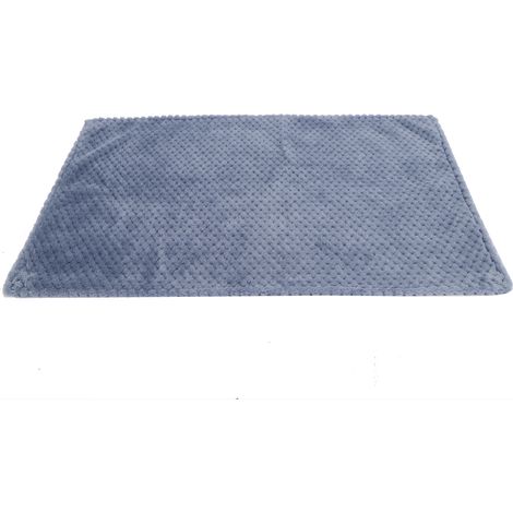 Waschbare Haustierdecke, warm und dick für den Winter, Hundeschlafmatte, weiche Fleecedecke (blau L 100x80cm).