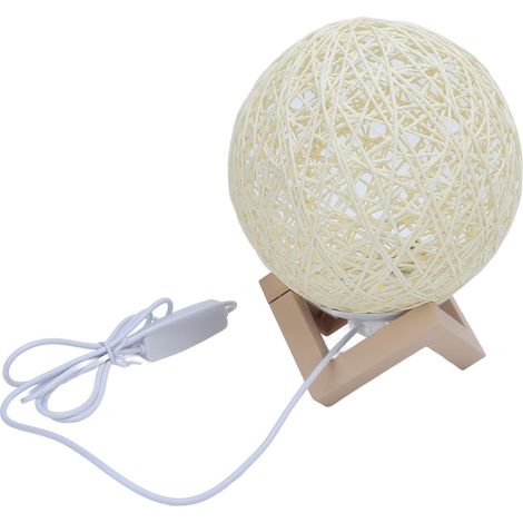 Lampe lunaire en rotin, 3000 à 6000K, variable en continu, USB, veilleuse de lecture, pour enfants, adultes, femmes, cadeau de noël (1/5)