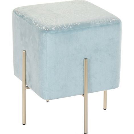 fh-deco DKD Home Decor repose-pied doré et bleu ciel (1/4)