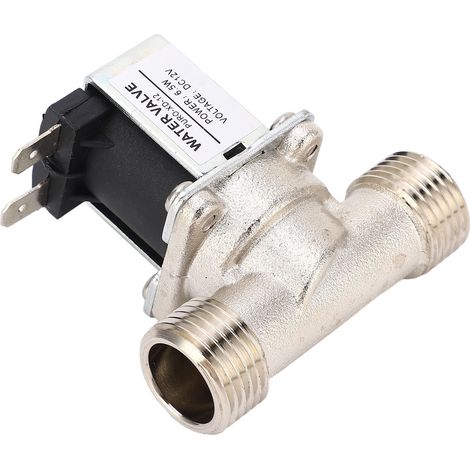 Vanne électromagnétique G1/2 pour fontaine, 12V DC, normalement fermée, raccord entrée/sortie eau (1/5)