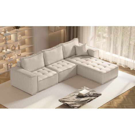 Kaiser Möbel L-förmige Bohoo-Maxi-Ecke in zeitlosem Design Champagner Rechts (1/5)