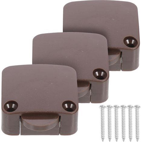 Interrupteur Poussoir pour Éclairage de Placard 3pcs 12v 2a Marron Abs Cuivre Vis pour Portes D'armoire D'hôtel et Placards (1/5)