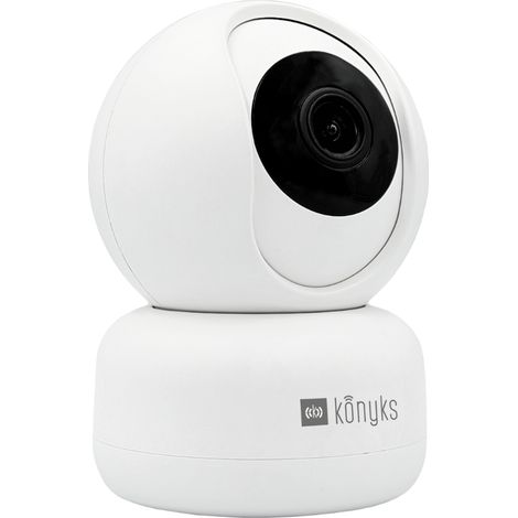 Konyks Camini 2 - Caméra de Surveillance intérieure WiFi, Détection de mouvements et de Sons Sirène intégrée, Notifications Smartphon, Vision Nocturne