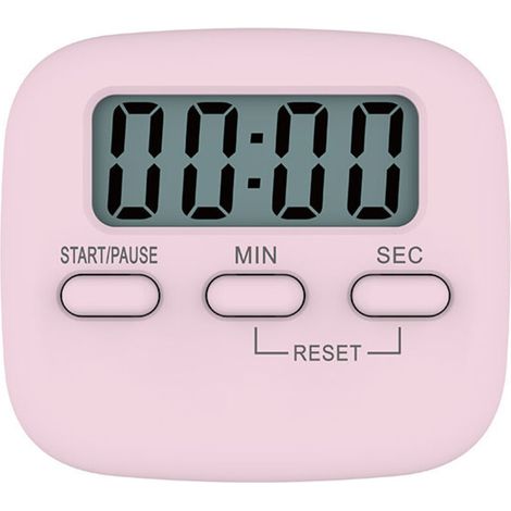 Digitale Küchen-Timer-Uhr - Schreibtischuhr Wecker Pultuhr Countdown-Uhr für Studenten Rosa (1/5)
