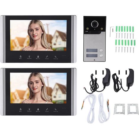 Système de visiophone vidéo 7 pouces écran LCD TFT, angle large 120° pour maison appartement AC100-240V (1/5)