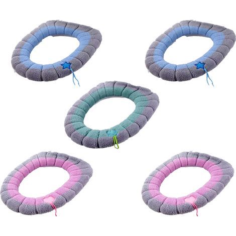 5pcs toilet seat - two-color gray and pink2+two-color gray and blue2+two-color gray and green (1/4)