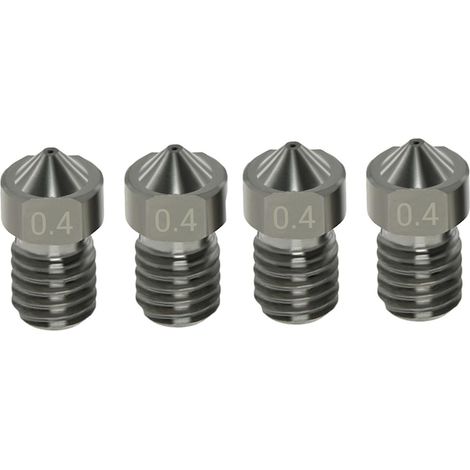 4 Stück gehärtete Stahldüsen V6, 0,4 mm für 1,75 mm Filament für 3D-Druckerteile