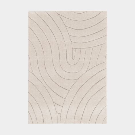 Tapis de salon doux à motif organique - Nova - Beige - 160 x 230 cm