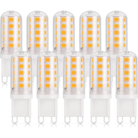Ampoule LED G9 3W, Équiv. 30W, Blanc chaud 2700K, 410lm, Lot de 10  CRI 85, Non-dimmable, 230V, Économie d'énergie, Base en céramique, Culot G9 standard (1/5)