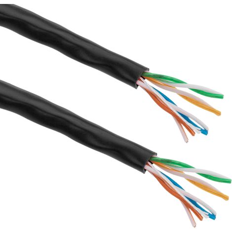 BeMatik - Enrouleur de câble réseau Ethernet rigide noir Cat.5e UTP CCA de 100 m (1/5)