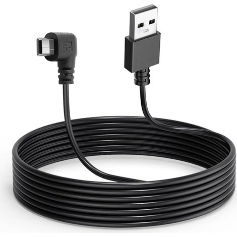 Caméra Embarquée Câble pour Mini Dash Cam, 3.5m L Coudé Mini-Adaptateur Cordon D'alimentation, Caméra Tableau Bord Cordon Chargeur pour Caméra Miroir, Conduite Enregistreur, Voiture DVR (1/5)