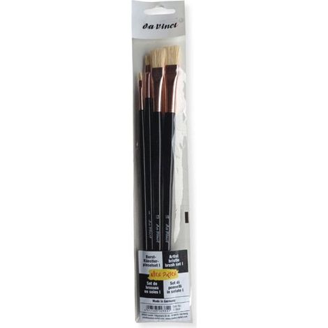Pinceaux - Plat - Brosse - Fibres naturelles - Tailles 0,4,12 et 14 - Acrylique - Huile - Da Vinci