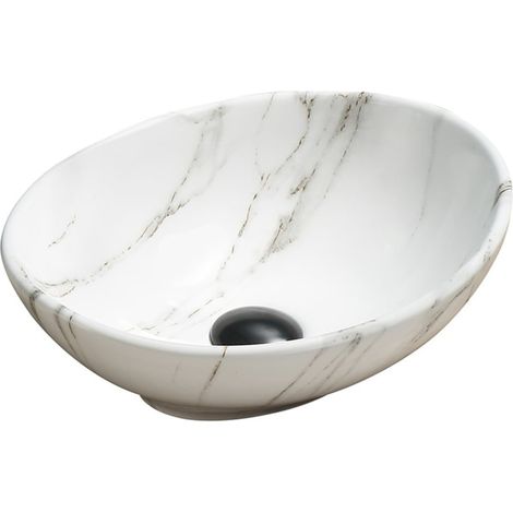 Mexen Elza Aufsatzwaschbecken 40 x 33 cm, Weißer Stein - 21014091 (1/2)