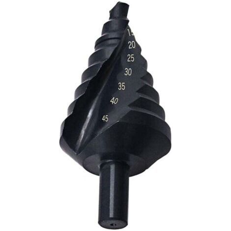 Cone Drill Bit Titanium Coated 10-45mm Step Countersink Drilling Reaming Drilling on Steel,Titanium Coated Step Drill Bit 10-45mm Black (1/4)