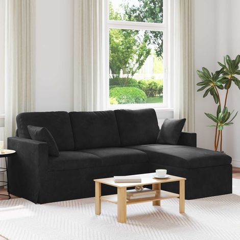 Sofa Schwarz 198 x 134 x 80 cm Samt (1/5)