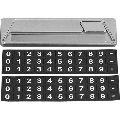 Plaque de stationnement temporaire en alliage d'aluminium avec numéro de téléphone - Accessoires pour parkings - Gris (1/5)