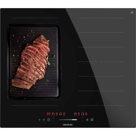 Cecotec – Table de cuisson induction 1 feu + 1 zone Flex – Puissance 7200W – 9 niveaux – Minuterie – Fonction Booster – Touch Control – Verrouillage enfant
