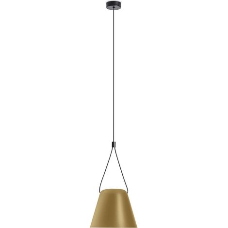 Leds-C4 Attic - Pendentif décoratif suspendu au plafond or peint en noir mat 1x E27 / 250cm