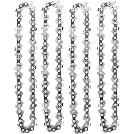 4 chaînes de tronçonneuse de 4 pouces (10 cm) compatibles avec les mini tronçonneuses électriques sans fil, 4 pouces (10 cm), 28 maillons d'entraînement (1/5)